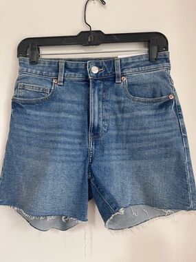 H&M Blue High-Rise long Denim Shorts